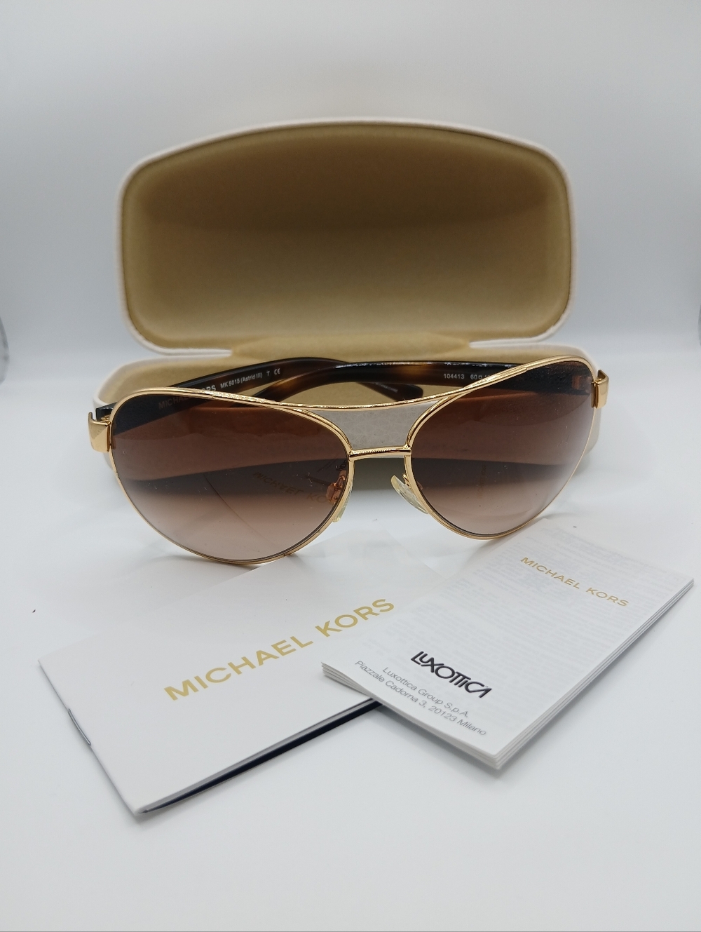 Michael Kors Astrid III 5015 104413 Gold Brown Havana Gradient Sunglasses/USED